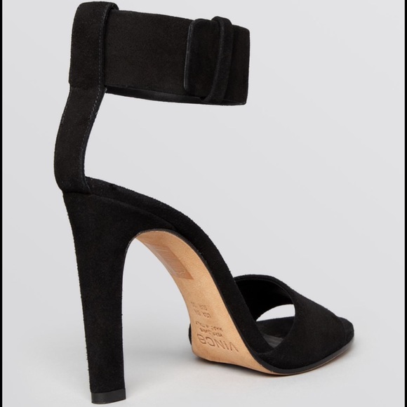 Vince Black Suede Gita Heeled Sandals US 7/ 37.5 - Picture 2 of 12